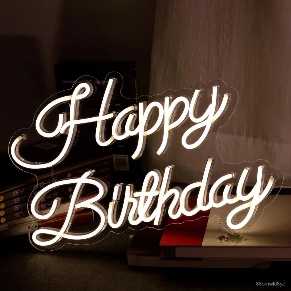 Happy Birthday Neon Sign for Wall Decoration Teenagers Kids Party Surprise Celebrate OK9H