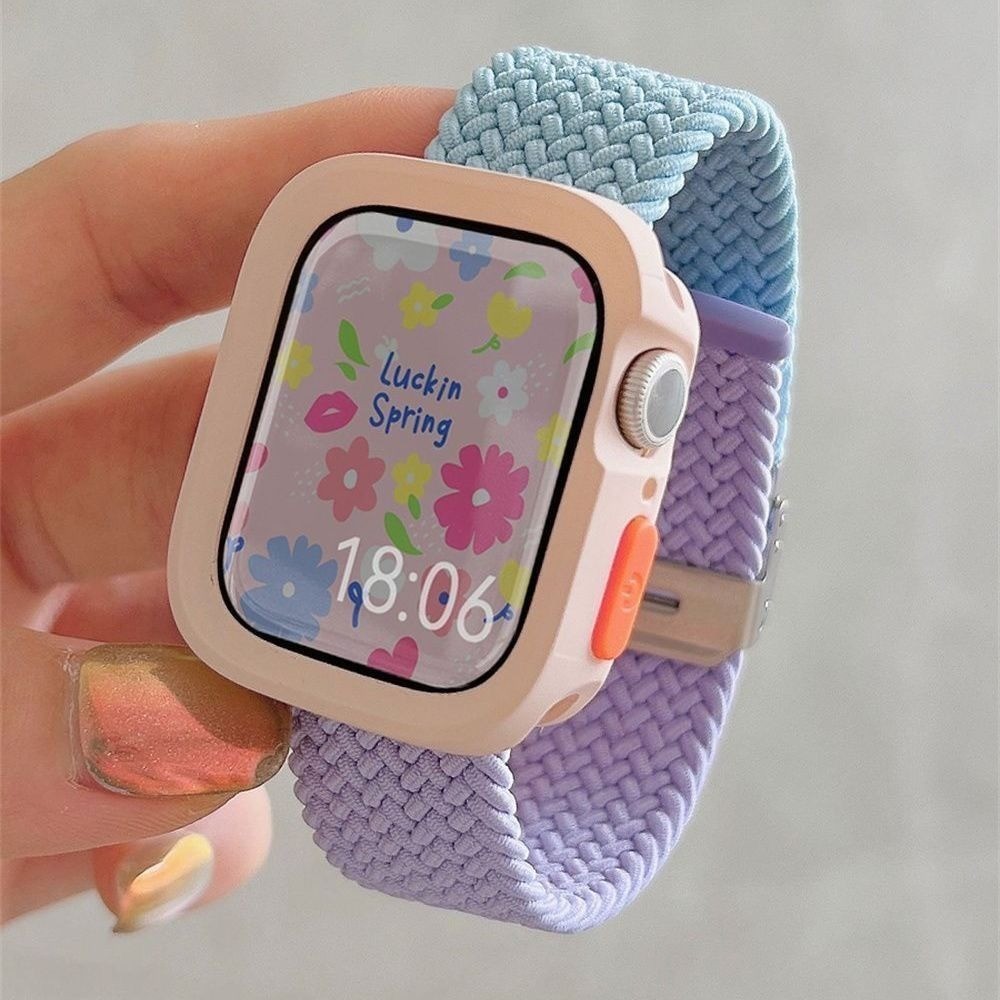 Ins Style สายนาฬิกาข้อมือไนล่อน และเคส TPU สําหรับ Apple Watch Ultra 2 Ultra S9 S8 S7 S6 S5 S4 SE SE