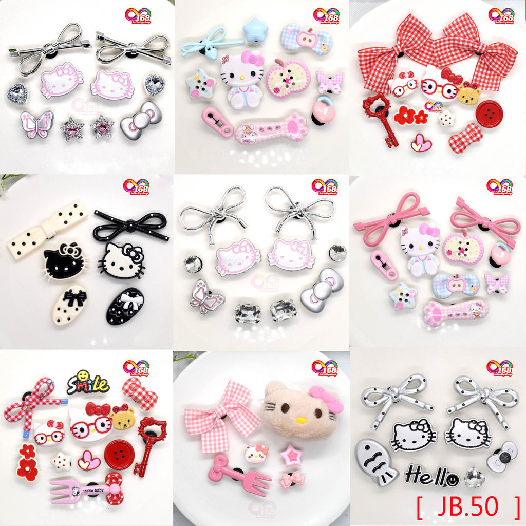 เช๊ตการ์ตูนแมว[ JB.50 ] 🇹🇭ร้านไทย#jibbitz#จิบบิท#ติดรองเท้า#กระเป๋า#DIY พีวีซี น่ารัก อุปกรณ์เสริม