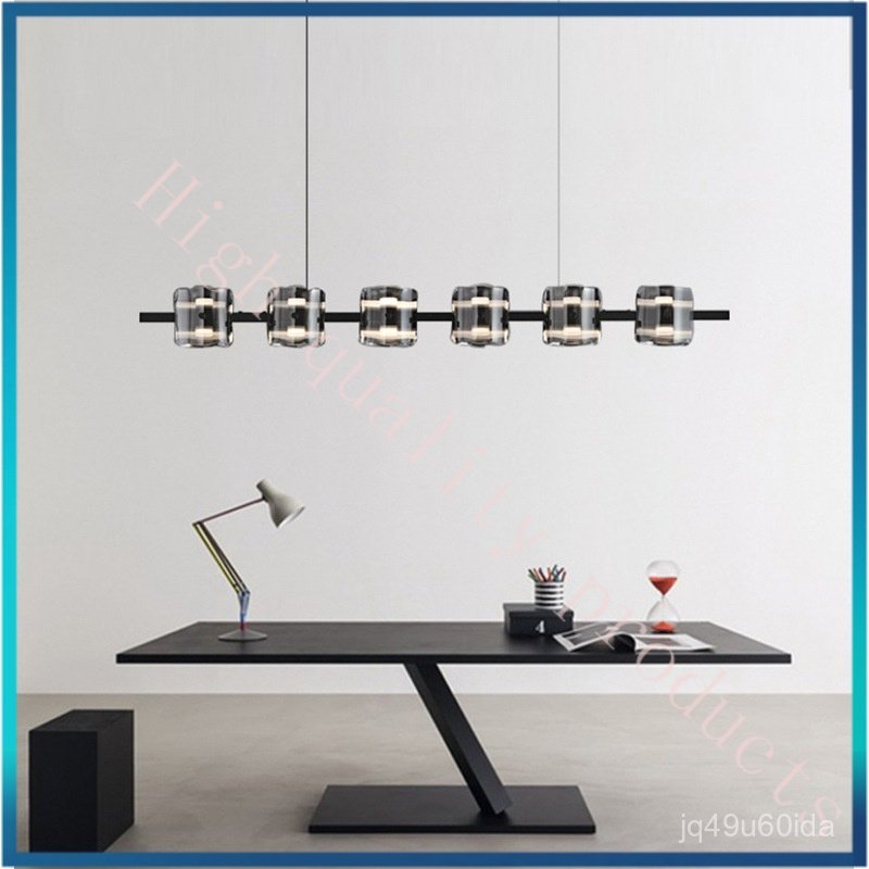 All-Copper Italian Minimalist Glass Dining Room Pendant Light Modern Simple Dining Table Bar Designe