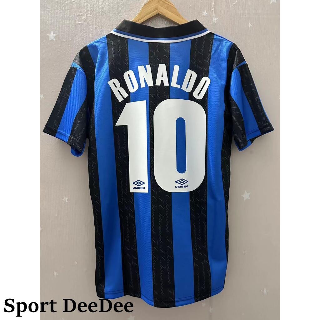 Sport DeeDee！เสื้อทีมเหย้า Inter Milan ปี 1997-1998 สไตล์เรโทร พร้อมลาย Ronaldo หมายเลข 10