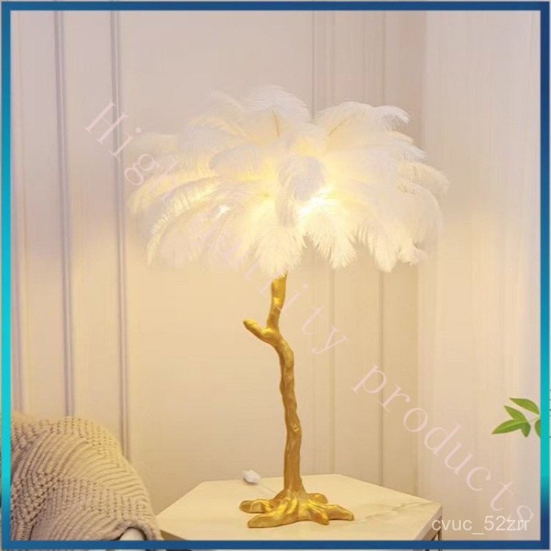 Feather Floor Lamp Living Room Sofa Bedroom Bedside Standing Table Lamp Internet Celebrity Streamer 