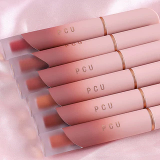 PCU lip ลิปสติก ของแท้ เนื้อลิขวิด แบบแมตต์ กันน้ำ ติดทนนาน 6 สี ลิปสติกเกาหลี เนื้อแมตต์ กำมะหยี่ Lipstick