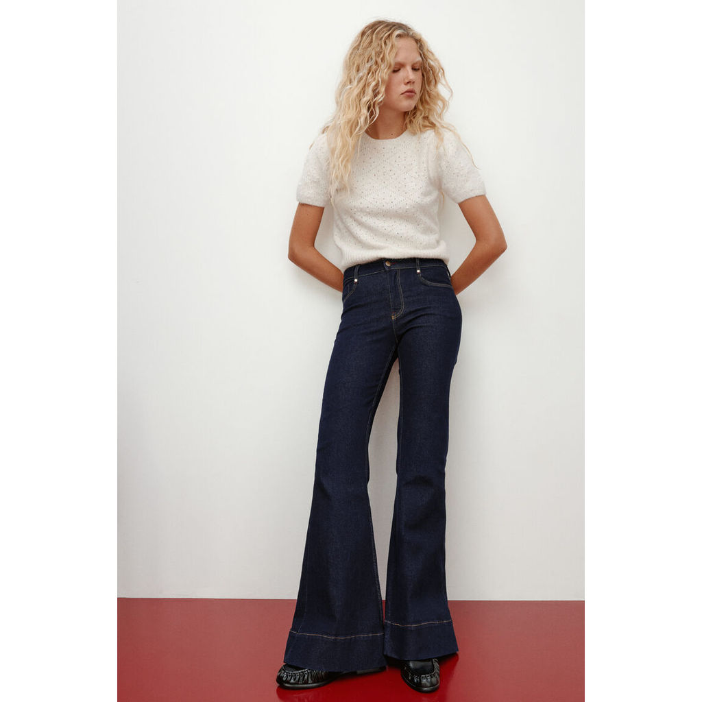 H&M(เอชแอนด์เอ็ม) ยีนส์เอวสูงทรงกระดิ่ง Women Flared High Jeans 1304300_1