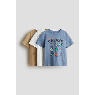 H&M(เอชแอนด์เอ็ม) ชุดเสื้อยืดคอตตอน 3 ตัว Boys 3-pack cotton…