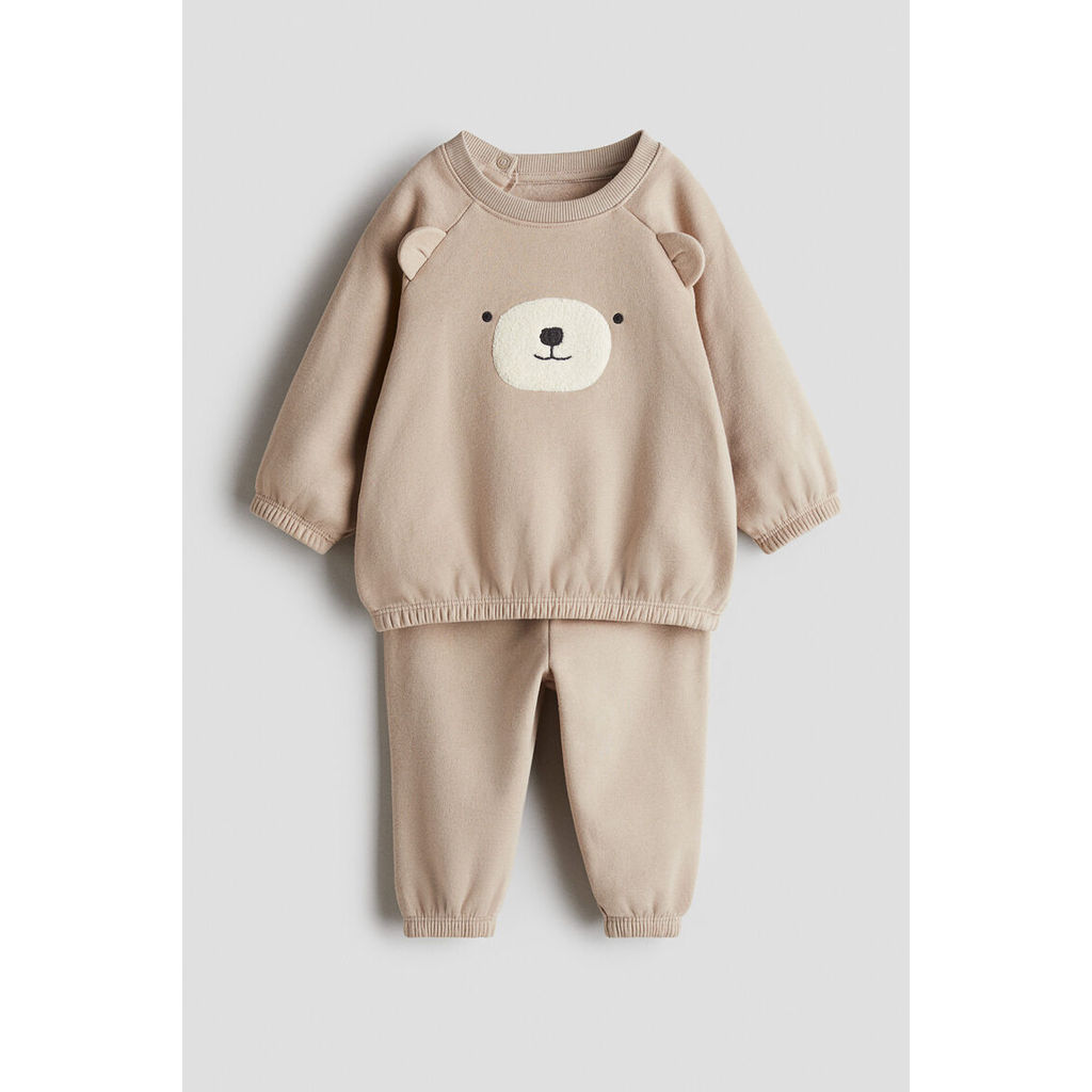 H&M(เอชแอนด์เอ็ม) ชุดสเวตเชิ้ต 2 ชิ้น ดีเทลผ้าขนแกะ Infants 2-piece teddy-detail sweatshirt set 1312107_1
