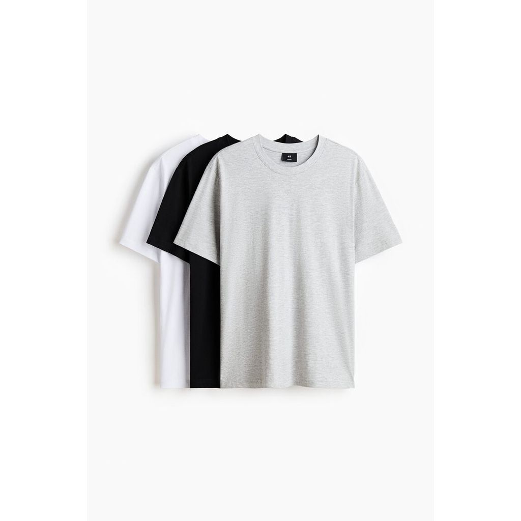 H&M(เอชแอนด์เอ็ม) ชุดเสื้อยืด Regular Fit 3 ตัว Men 3-pack Regular Fit T-shirts 0945531_22