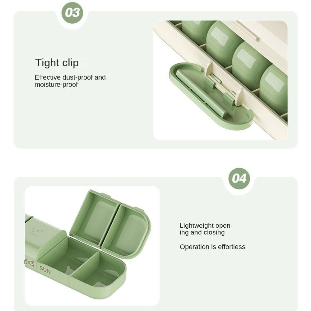 ที่เก็บยา 7 วัน, กันฝุ่น 21/28 ตารางกล่องยาทุกวัน, ที่เก็บยา Moisture-proof Week Mark ที่ถอดออกได้กร