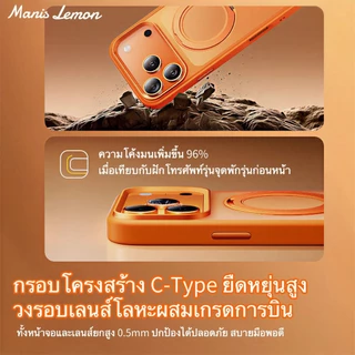 Manis Lemon ขาตั้งกันกระแทกแบบด้าน 360 องศา Magnetic Case for iPhone 17 16 15 14 Pro Max ซองใส่โทรศัพท์ เคส สำหรับ ไอโฟน