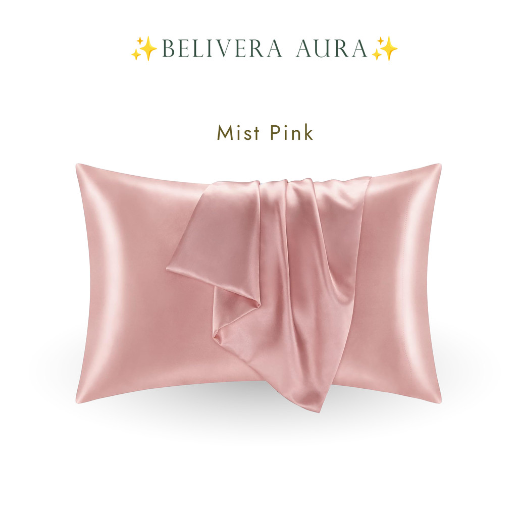Pillow Case Satin 50cm x 66cm, BELIVERA Aura Collection, ปลอกหมอนไหมน้ำแข็ง ลดสิว หน้าไม่ยับ ผมไม่ชี้ฟู, Silky & Soft