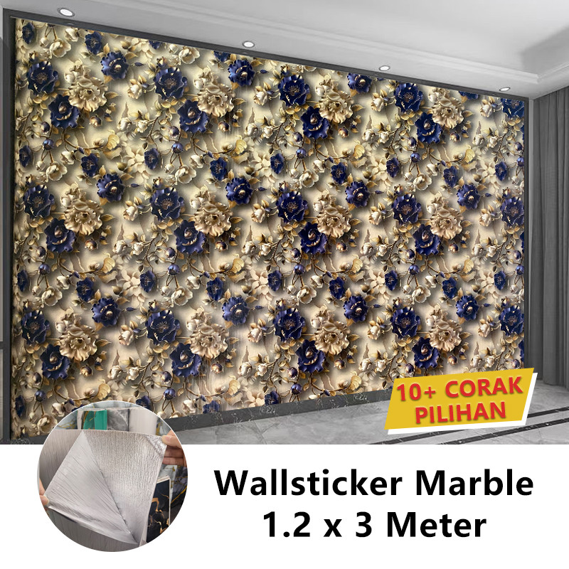 สติ๊กเกอร์วอลเปเปอร์ 1.2*2.8/3m หินอ่อน wallpaper หนา 3.0มมกาวในตัวสําหรับติดตกแต่งผนัง wallpaper