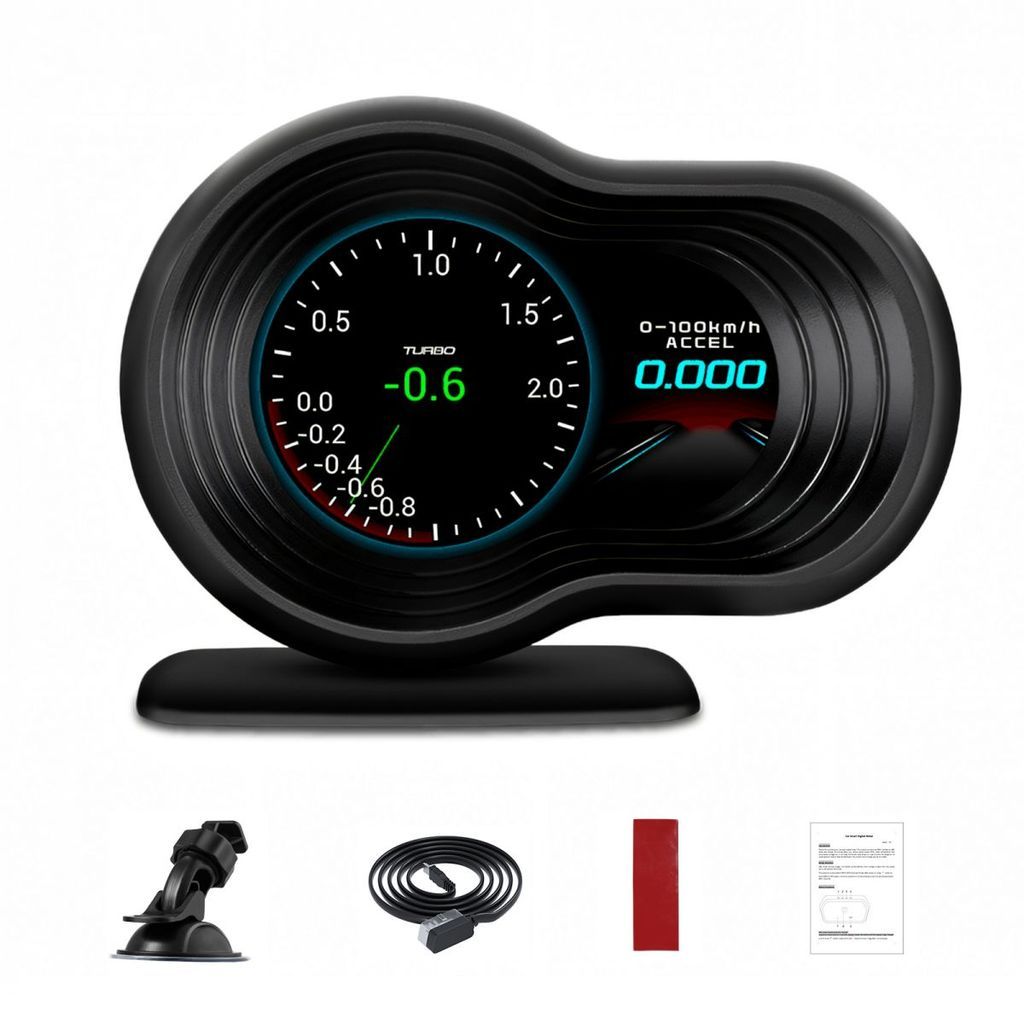 F9 LCD มัลติฟังก์ชั่นจอแสดงผลรถยนต์ OBD2 วัดจอแสดงผล Heads up Display Plug and Play LCD รถ Head Up D