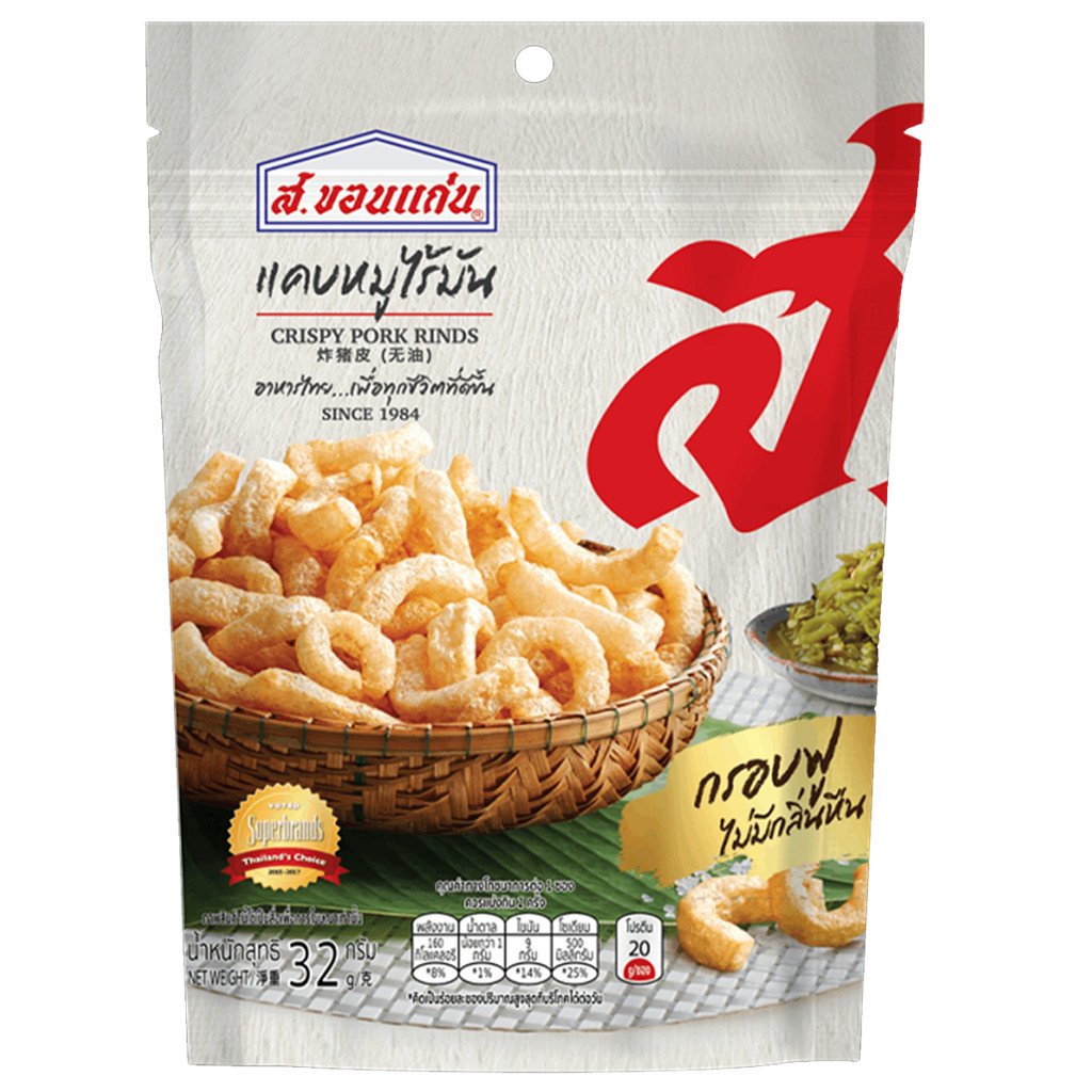 [8850269019570] Crispy Pork Rinds 32 G. แคบหมูกรอบ 32 กรัม (Asian Deli Foods)