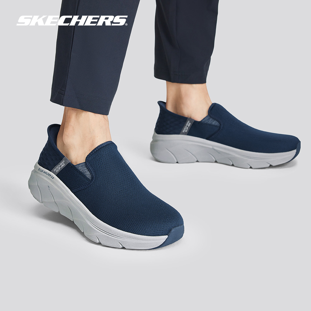 Skechers สเก็ตเชอร์ส รองเท้าลำลองผู้ชาย Men Slip-ins Sport D'Lux Walker 2.0 Shoes - 232463-NVY Air-Cooled Memory Foam