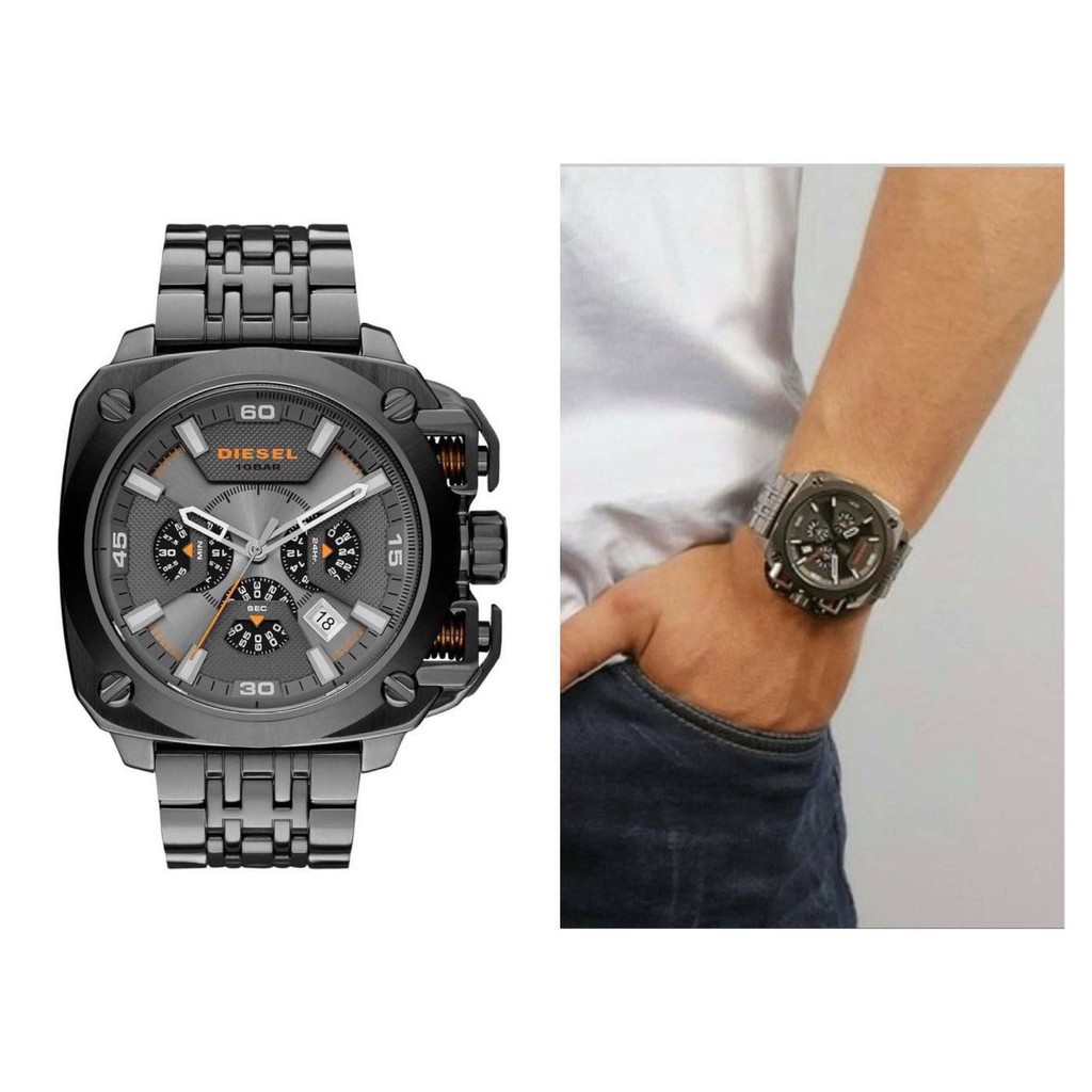 Diesel Men's DZ7344 Bamf Chronograph guntone stainless steel quartz Watch