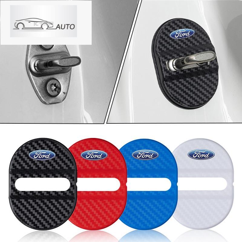 4pcs จัดแต่งทรงผมรถ Auto ป้องกันประตูล็อคสติกเกอร์สําหรับ Ford Focus Mondeo MK1 MK2 MK4 MK3 Fiesta S