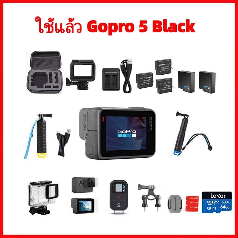 กล้องแอคชั่น 4K GoPro Hero 5 Black จอสัมผัส Wi-Fi GPS