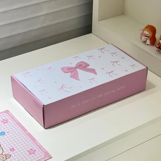 New！ชุดจานชามเซรามิกลายโบว์สีชมพูน่ารักๆ เข้าไมโครเวฟได้ เครื่องล้างจาน พร้อมกล่องของขวัญ ของขวัญวันเกิด