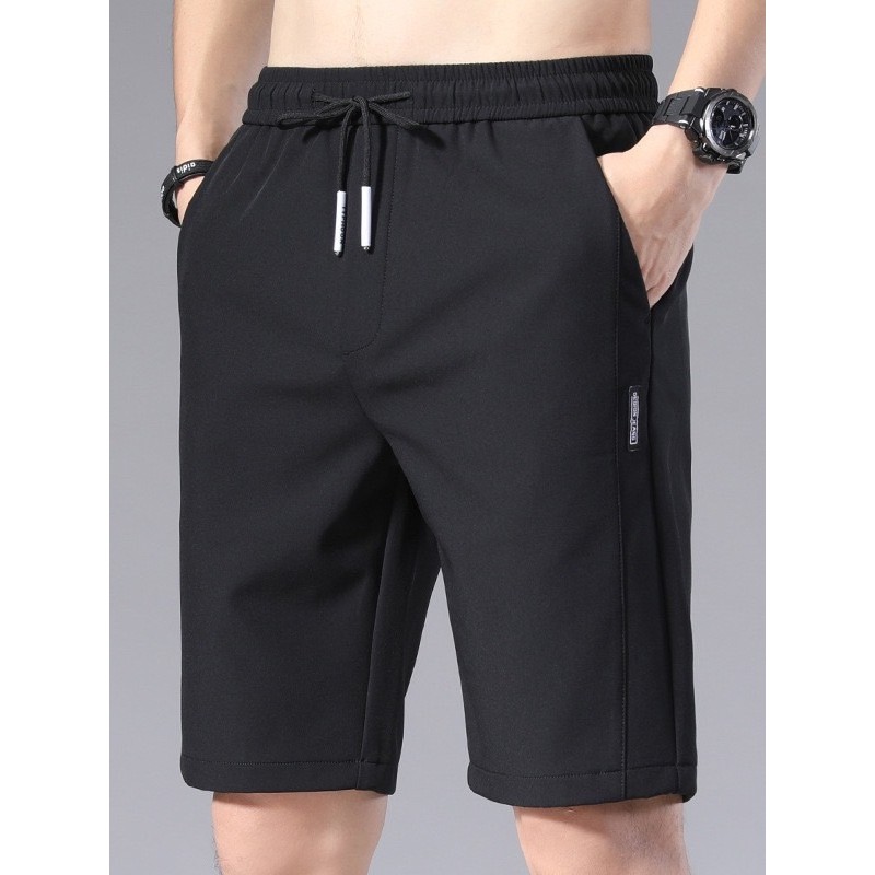 #049#L-5XL#กางเกงขาสั้นฤดูร้อนกางเกงลำลองขาสั้นผ้าร่มใส่สบายเอวยางยืดเนื้อผ้าระบายอากาาสได้ดี
