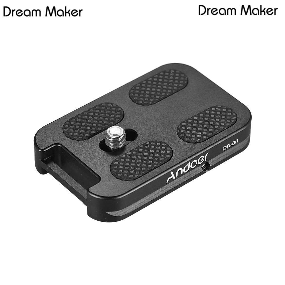 QR-60 Aluminum Alloy Universal Quick Release Plate 1/4" Screw Mount with Attachment Loop for Arca-Sw