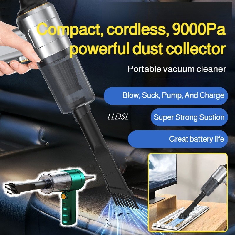 9000Pa Ultra Suction Powerful Wireless Handheld Car Vacuum Cleaner Portable Auto Detailing Tool