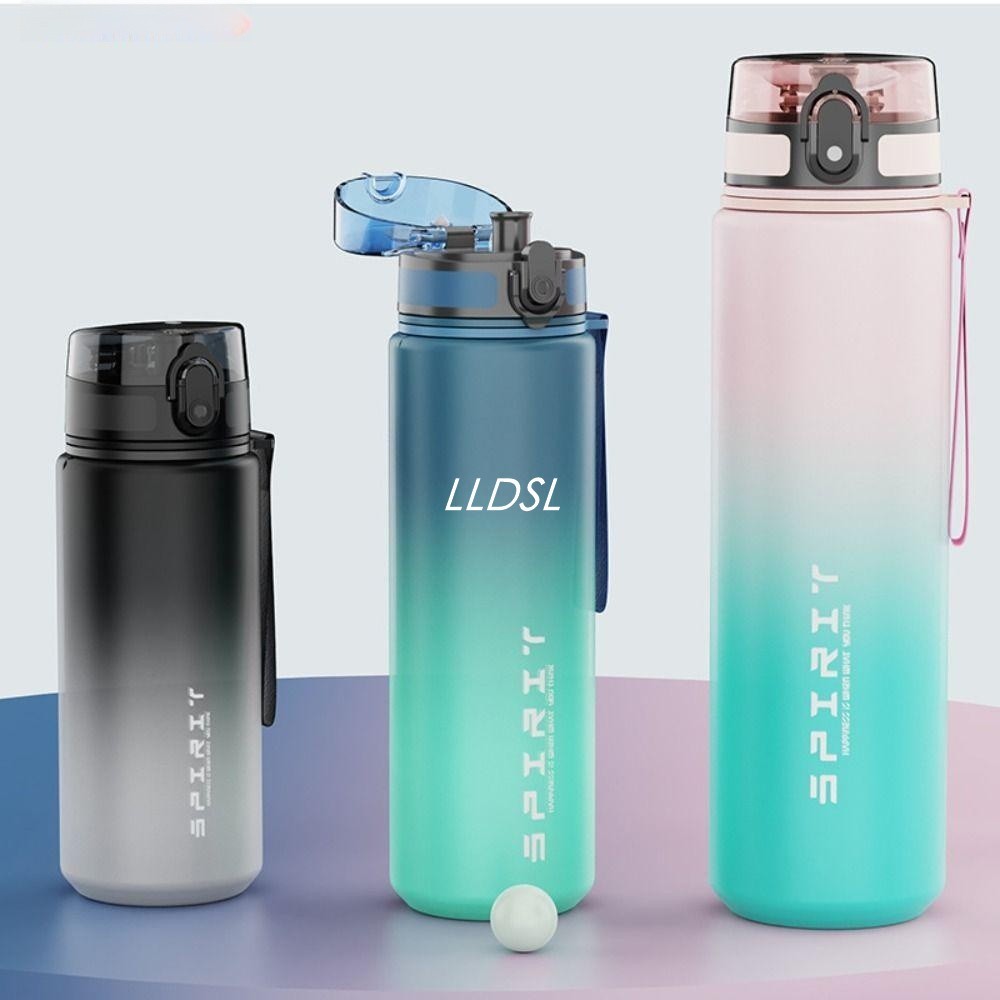 1 Liter Sports Water Bottle Color Large Capacity Leak Proof Plastic Cup 500/800/1000ml Portable PC S