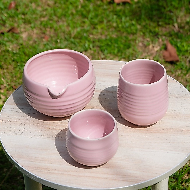 Mizu Matcha Set ลอนเล็ก | Chawan แก้วดื่ม แก้วแช่แปรงชาเซ็น