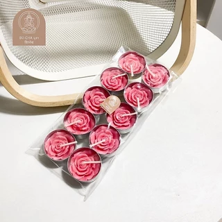 DT94-46 เทียนลายดอกกุหลาบแพ็ค 10 ชิ้น พร้อมส่งR1-3