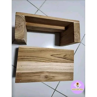 เก้าอี้ไม้สัก ตัวเล็ก นั่งซักผ้า ล้างจ้าน ขนาด17×30×11cm