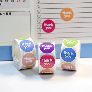 สติ๊กเกอร์ขอบคุณ ขนาด2.5ซม.500ดวง ติดกล่อง ติดแก้วน้ำ sticker thankyou C881