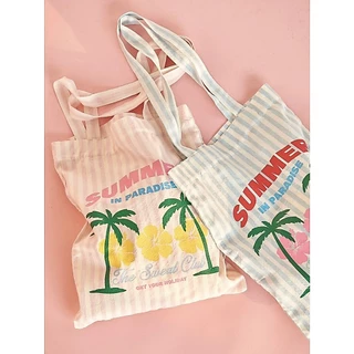 Cicishop(SALE 901/902/904)กระเป๋าผ้าสะพายข้าง ลายมินิมอล สดใส เหมาะกับsummerมาก
