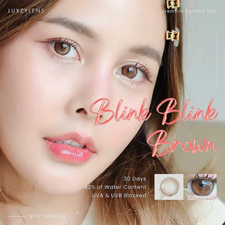 คอนแทคเลนส์(กลาง) Blink Blink Brown / Gray (Luxzylens) ⭐️ลายฮิต ขายดีมาก กรองแสงกันยูวี