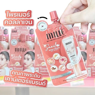 (ยกกล่อง x 6ซอง) ไพรเมอร์ มิลเล่ Mille Snail Bright Primer SPF15 PA+ 6 กรัม