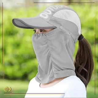 หมวกกันแดด หมวกกันยูวี ใส่ทำกิจกรรมกลางแจ้ง หมวกกันUV หมวกกันแดดคลุมหน้า กันฝุ่น ป้องกันแดด ปกป้องได้ครอบคลุม