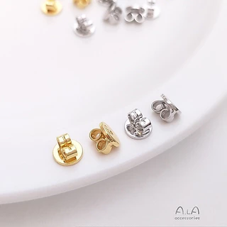 💖ALA เครื่องประดับ DIY💖 ต่างหูห่วง/ตุ้มหู/ต่างหูหนีบ สีทองคําขาว S925 สไตล์ไฮเอนด์ เรียบง่าย