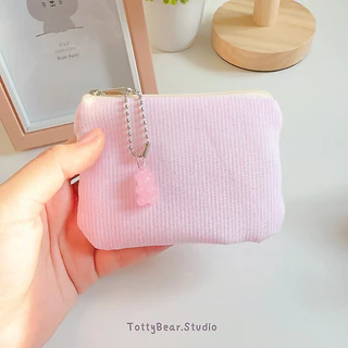 ʙᴇᴀʀ ᴘᴏᴜᴄʜ ᵔᴥᵔ กระเป๋าใส่เหรียญ สตางค์ บัตร ขนาด 8.5*12 cm. มีถึง 9 สี ʕ•ᴗ•ʔ