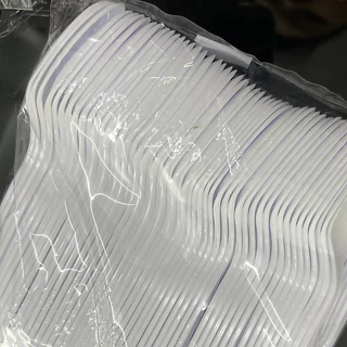 ช้อนพลาสติก ช้อนทานข้าว ช้อนอนามัย ช้อนสีขาว ช้อนข้าวใช้แล้วทิ้ง สะอาด 100 ชิ้น/ห่อ *ออกใบกำกับภาษี* X8