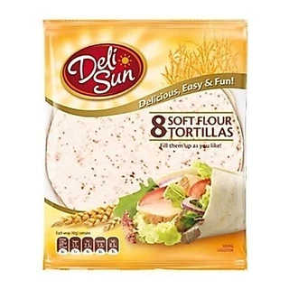 เดลิซัน แผ่นแป้งดั้งเดิม ขนาด 18.5 ซม. 8 แผ่น/แพ็ก(320 กรัม/แพ็ก) SOFT FLOUR TORTILLAS WRAPS18.5 CM, 8 PIECES/PACK, 320G