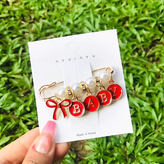 💜B40H เข็มกลัด ขนาด 5.5 ซม. ติดเสื้อผ้า กระเป๋า ผ้าคลุม ฮิญาบ ปรับเอวกางเกง สัญลักษณ์คนท้อง พร้อมส่ง