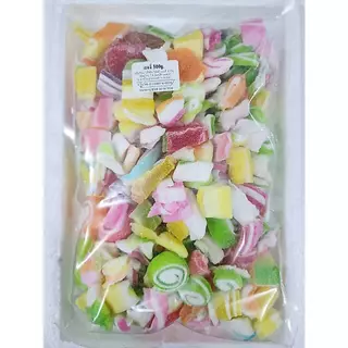 ลดพิเศษ 1.5กก. [500ก*3] l เศษขนมกัมมี่เยลลี่มาร์ชแมลโลว์ หัวท้ายขอบ ไม่สวยแต่นุ่มอร่อย [รสผลไม้]