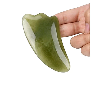 เซอร์เพนทีน(Serpentine) 7ชิ้น หินกัวซา ลดหน้าบวม กัวซานวดหน้า กวซาหยก gua sha