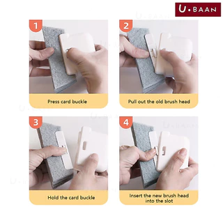 UBAAN 👍พร้อมส่ง👍 แปรงเช็ดขอบหน้าต่าง แปรงทำความสะอาด หน้าต่าง ประตู ทำความสะอาดซอกตู้ ดักจับฝุ่นได้ดี กระทัดรัด