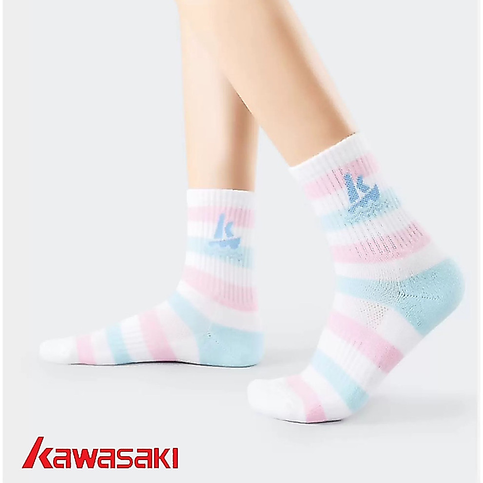 Kawasaki ถุงเท้ากีฬา ถุงเท้าแบดมินตัน ผ้าขนหนูระบายอากาศ กันลื่น ดูดซับเหงื่อ