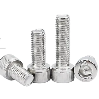 A&D M5M6M8 20PCS 304 สกรูซ็อกเก็ตหกเหลี่ยมหัวทรงกระบอกสแตนเลส