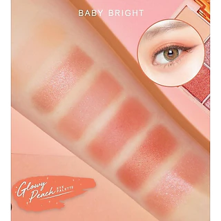 BABY BRIGHT อายแชโดว์ 6ช่อง อายพาเลท 6 เฉดสีในตลับเดียว แมทท์&ชิมเมอร์&กลิตเตอร์ กันน้ำ ติดทน EYE PALETTE 0.7G X 6COLORS