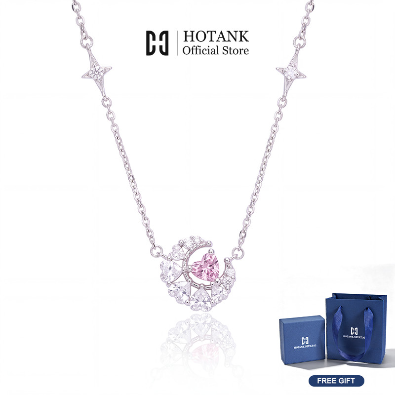 HOTANK สร้อยคอมินิมอล ประดับเพทาย หรูหรา เครื่องประดับแฟชั่น พร้อมกล่องเครื่องประดับ แฟชั่น เครื่องประดับสำหรับผู้หญิง