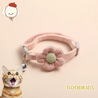 STOCK 🌸 ปลอกคอสุนัขและแมว ลายการ์ตูนน่ารัก พร้อมดอกไม้และระฆัง 🐶🐱