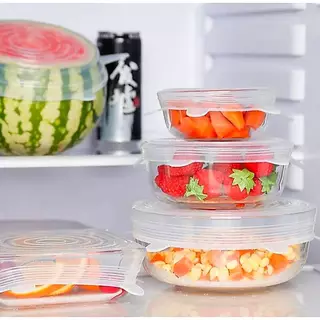 ซิลิโคนปิดจานชาม 1ชุดมี6ชิ้น สามารถถนอมอาหารได้ แช่เย็น และอุ่นอาหารได้ CH0097 🌸โปรดอ่านรายละเอียดสินค้าก่อนสั่งซื้อคะ🌸