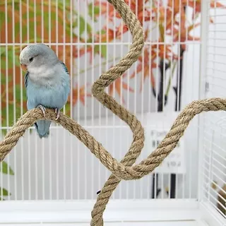 ขาตั้งคอนนก YGBG กันลื่นพร้อมถ้วยดูด Parrot Perch, ทนทาน DIY Bendable Bird ปีนเขาผ้าลินินเชือกบ้าน