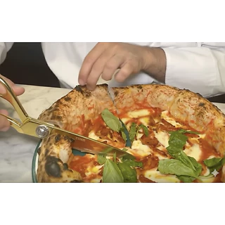 กรรไกรตัดพิซซ่า สเตนเลส สีทอง พิซซ่านาโปลี 9 /10 นิ้ว ที่ตัดพิซซ่า Golden Pizza Scissor Pizza Cutter for Neapolitan
